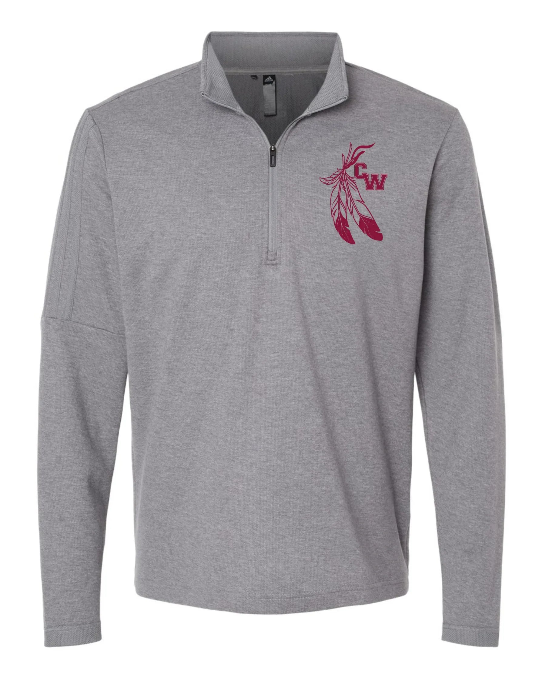 Canal Winchester "CW" Men's Adidas 3-Stripe Embroidered Quarter Zip Sweater - Varsity92