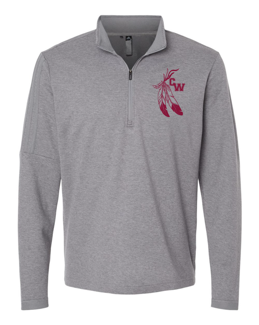 Canal Winchester "CW" Men's Adidas 3-Stripe Embroidered Quarter Zip Sweater