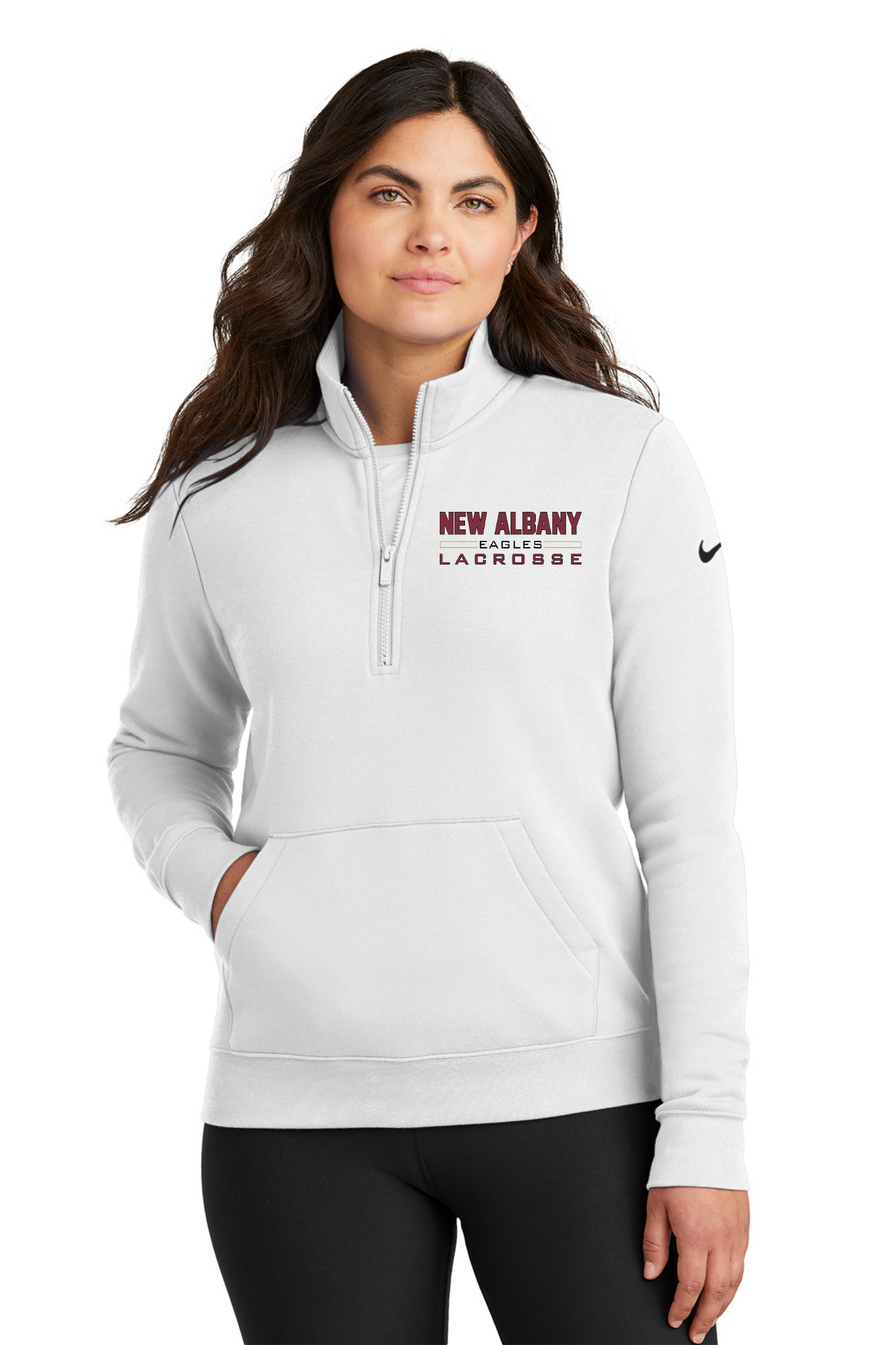 Nike "New Albany Eagles Lacrosse" Embroidered Women's Club Fleece 1/2-Zip