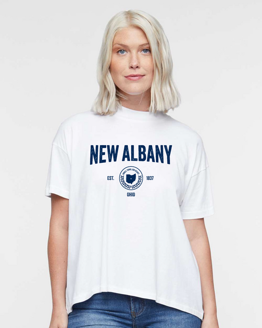 "New Albany Est 1837” Hi-Lo Women's Relaxed Tee