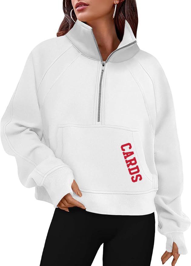 “CARDS” 1/2 Zip Cropped Women’s Sweatshirt