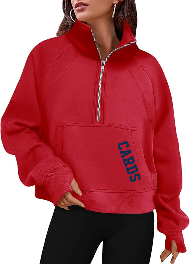 “CARDS” 1/2 Zip Cropped Women’s Sweatshirt