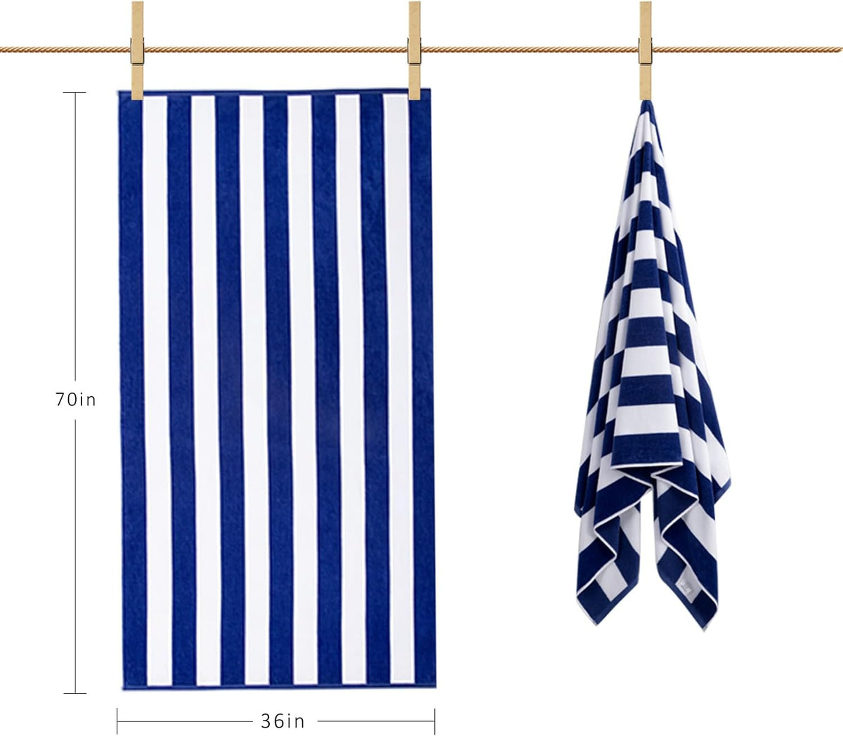 "Worthington Swim Club" Embroidered Personalized Striped Towel
