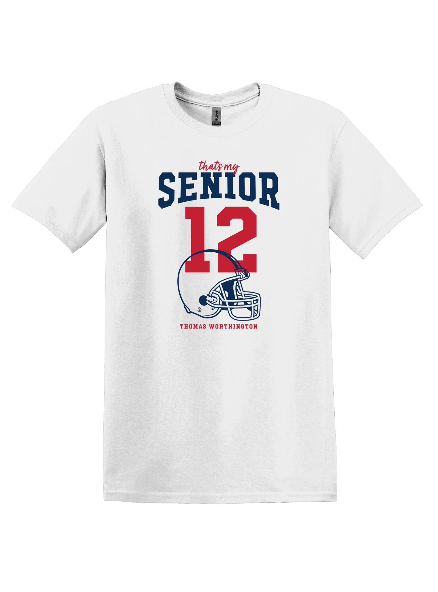 TWHS Football “That’s my Senior" PERSONALIZED Gildan Softstyle Unisex Comfort Tee