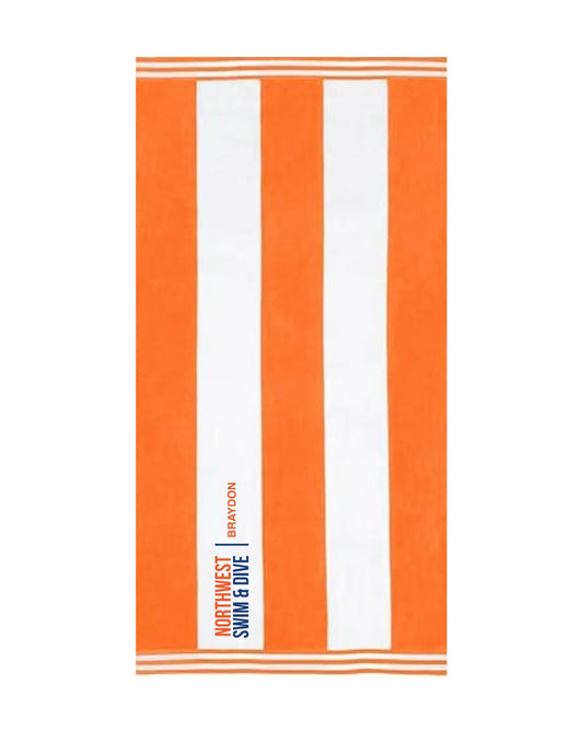 "Northwest Swim & Dive" Embroidered Personalized Striped Towel