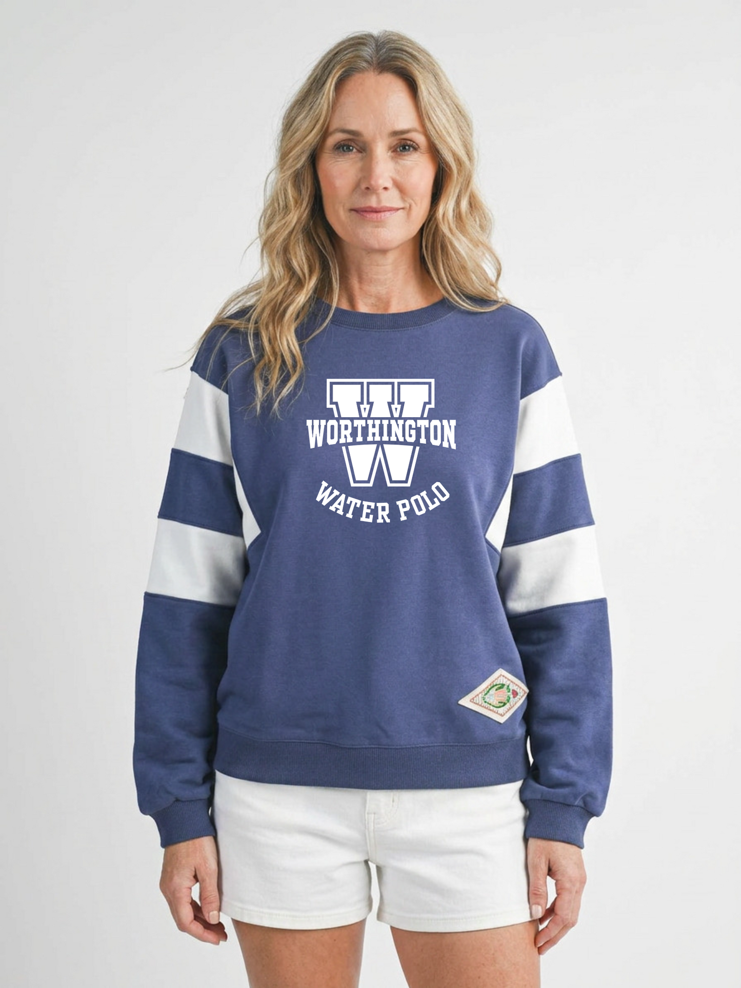 "Worthington Water Polo” Varsity Stripe Sweatshirt