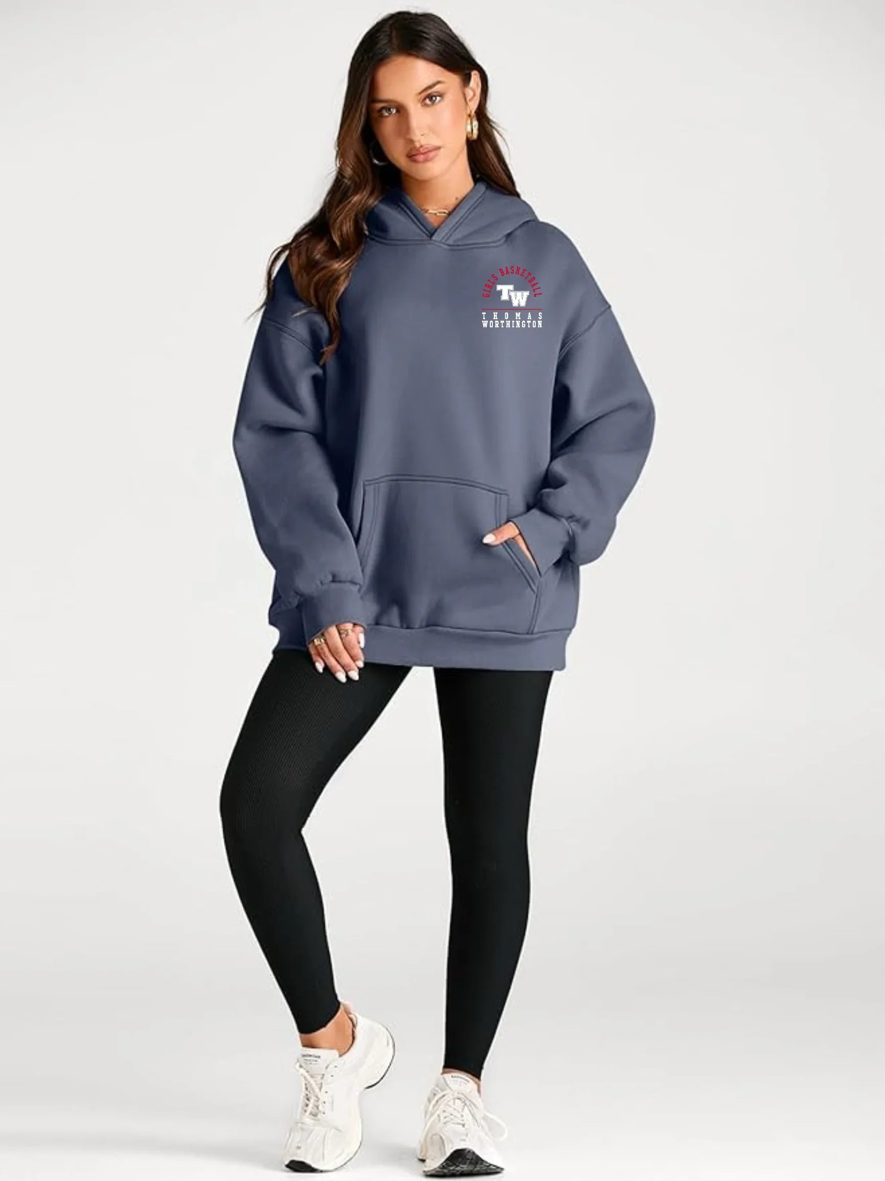 "Thomas Worthington Girls Basketball" Women's Oversized Hoodie - Varsity92