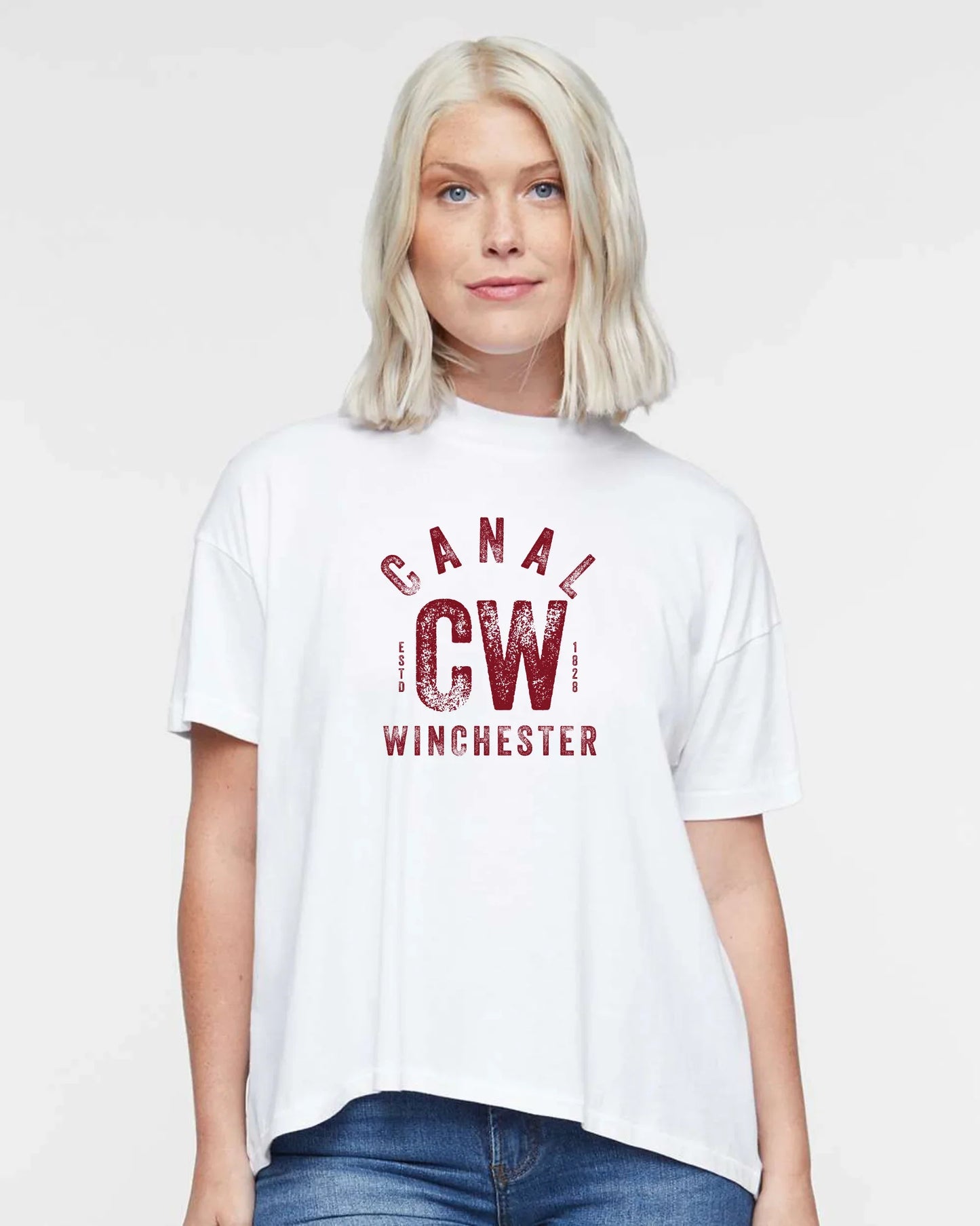 "Canal Winchester CW" Hi-Lo Women's Relaxed Tee - Varsity92
