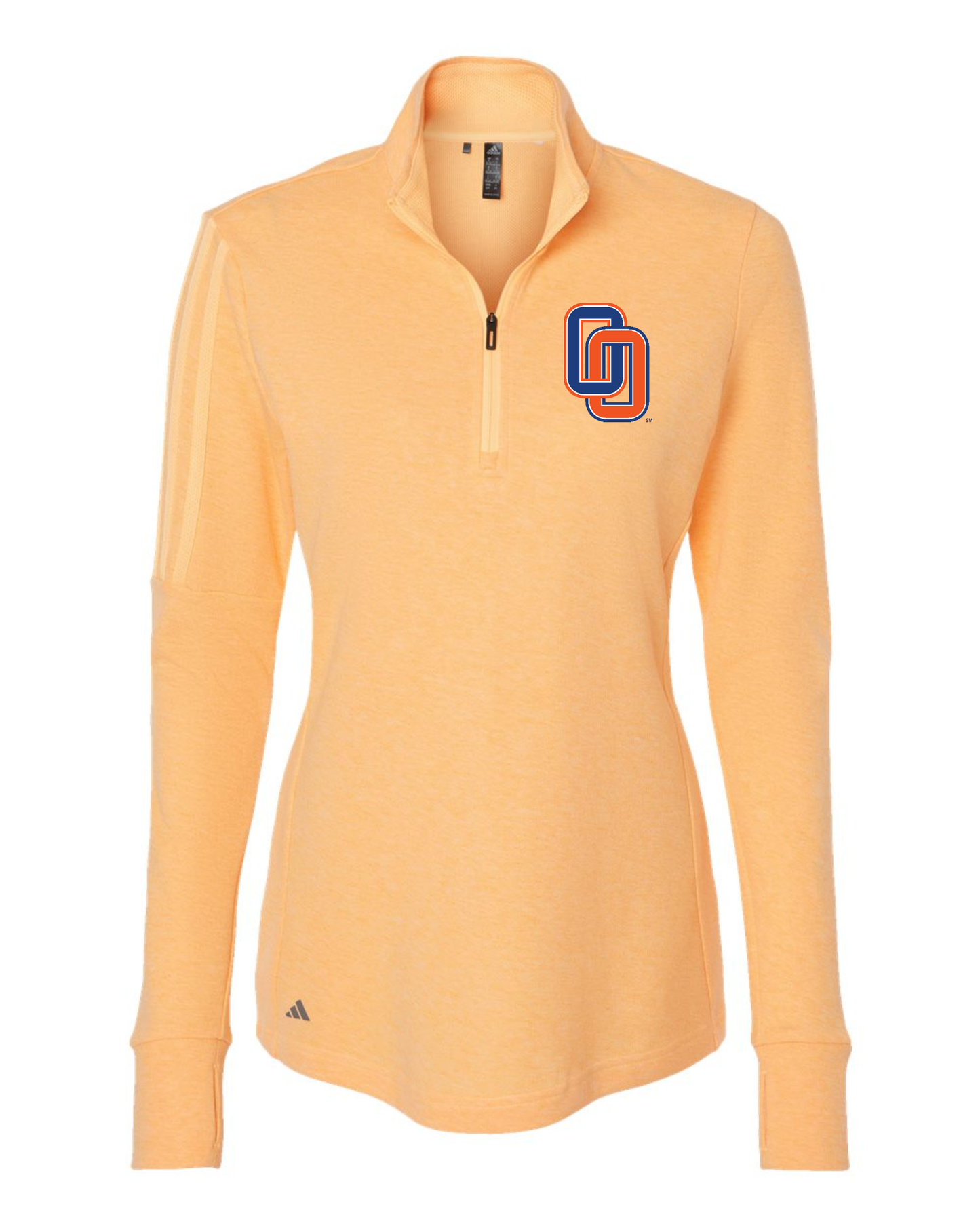 Olentangy Orange "OO" Adidas 3-Stripe Women's Quarter Zip Sweater