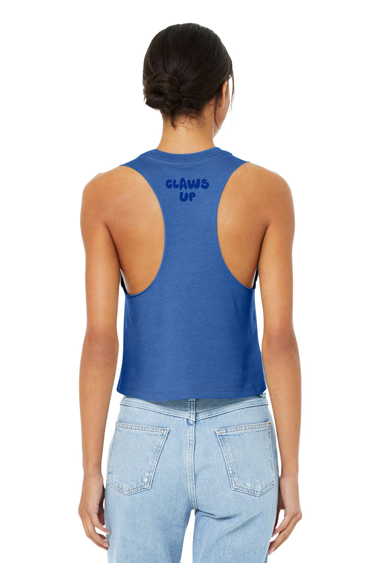 Olentangy Berlin "Gymnastics 2026" + "Claws Up" on Back Women's Racerback Crop Tank