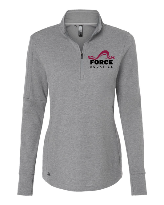 "Force Aquatics" Adidas 3-Stripe Women's Embroidered Quarter Zip Sweater