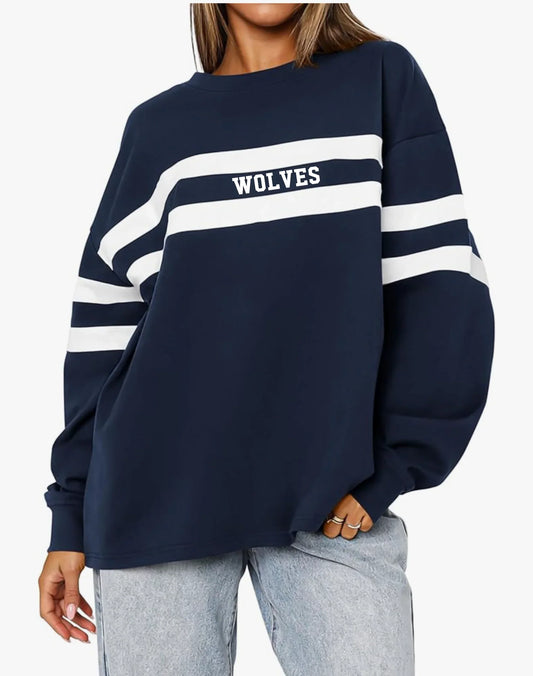 "Wolves" So-Soft Oversized Women's Crewneck Lightweight Shirt - Varsity92