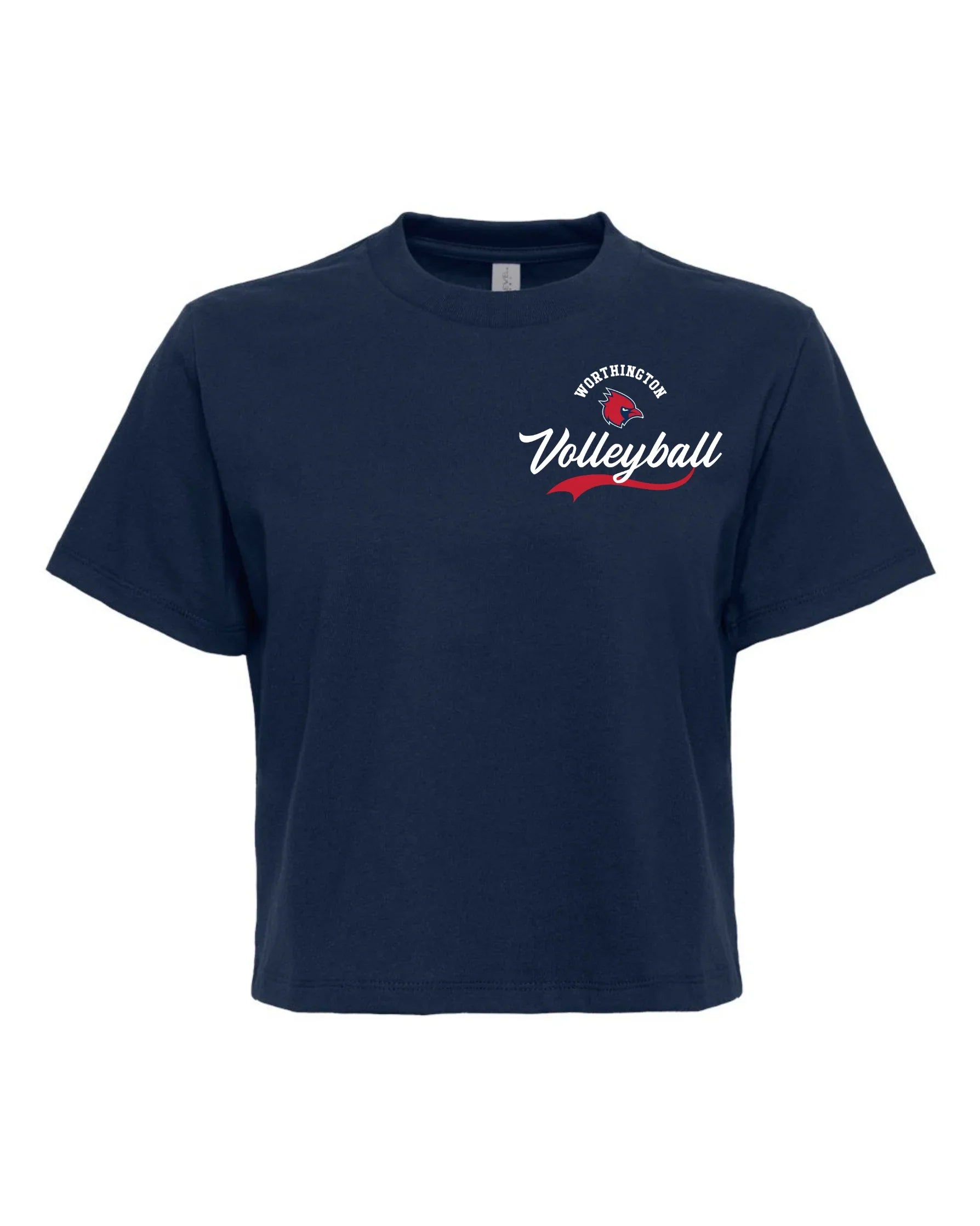 "Worthington Volleyball" Women's Heavyweight High Waist Boxy T-Shirt - Varsity92