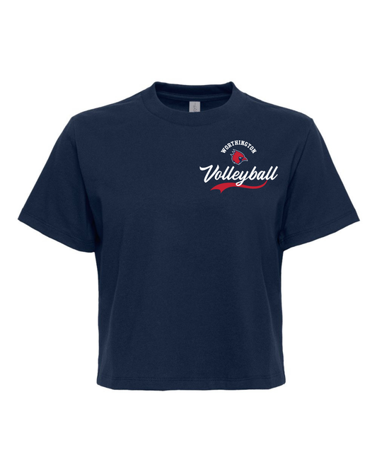 "Worthington Volleyball" Women's Heavyweight High Waist Boxy T-Shirt