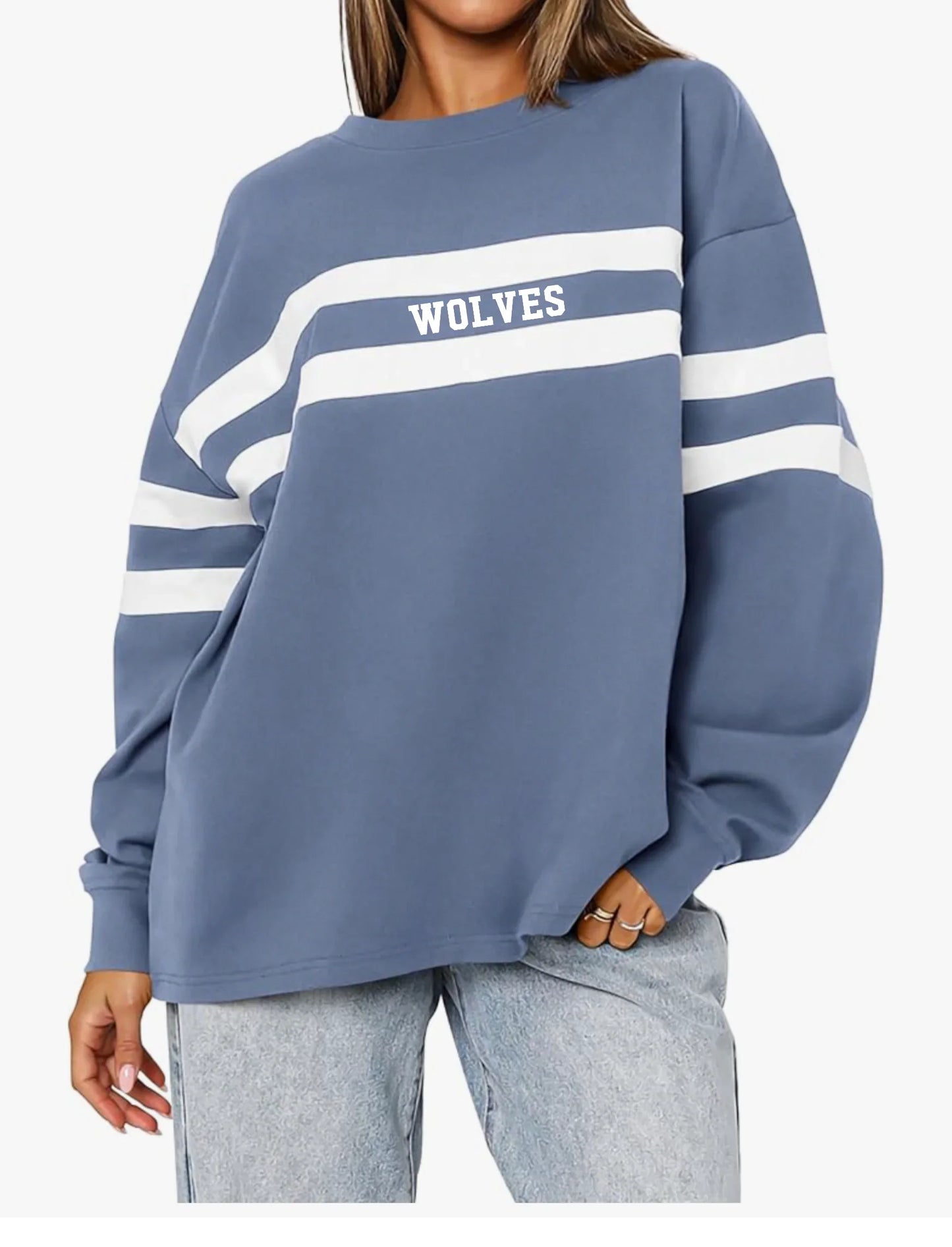 "Wolves" So-Soft Oversized Women's Crewneck Lightweight Shirt - Varsity92