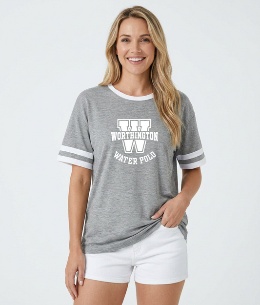 "Worthington Water Polo" Women's Varsity Ringer Tee