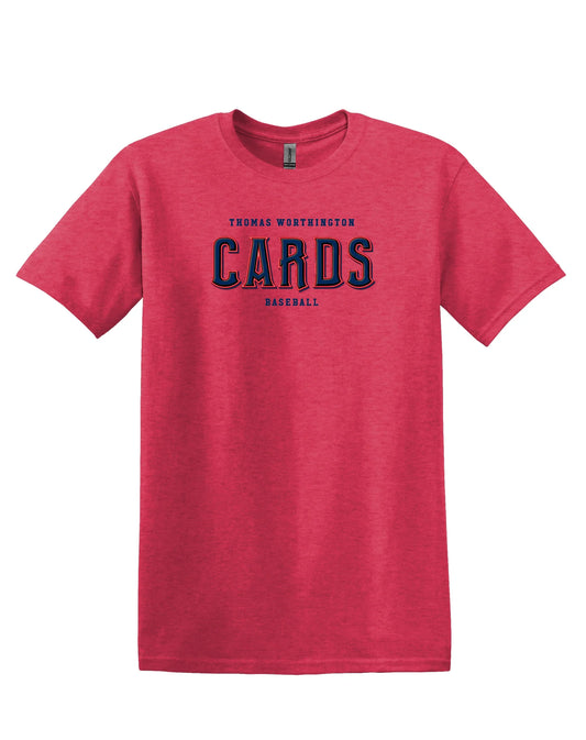 "Thomas Worthington CARDS Baseball" Unisex Softstyle Tee - Varsity92