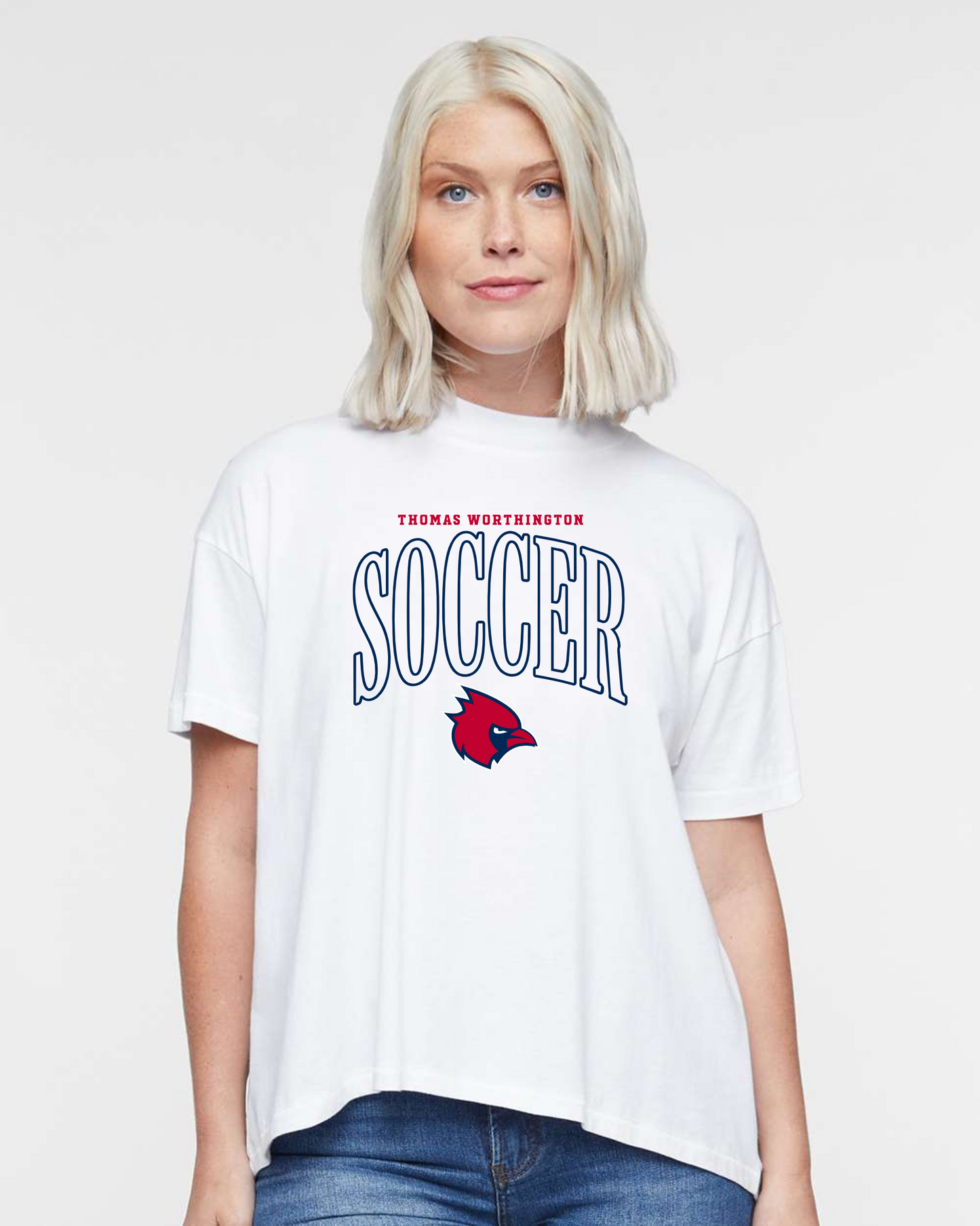 "Cards Soccer" Hi-Lo Women's Relaxed Tee