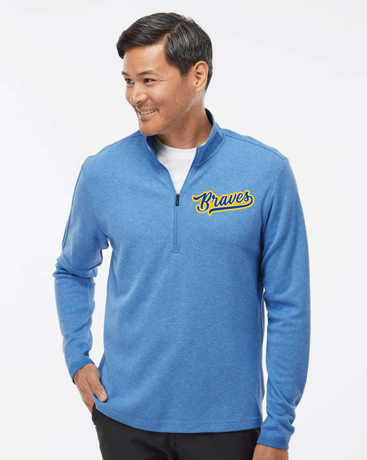 Olentangy "Braves" Men's Adidas 3-Stripe Embroidered Quarter Zip Sweater