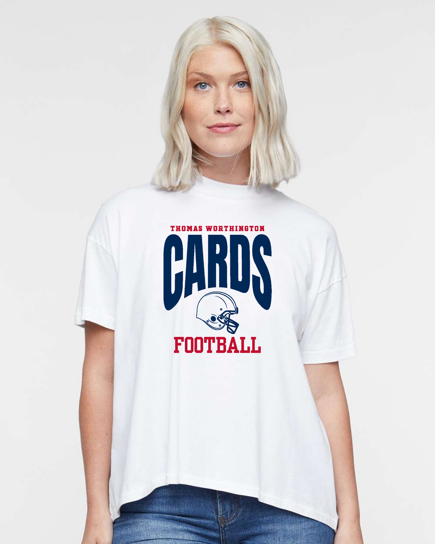 "Cards Football" Hi-Lo Women's Relaxed Tee