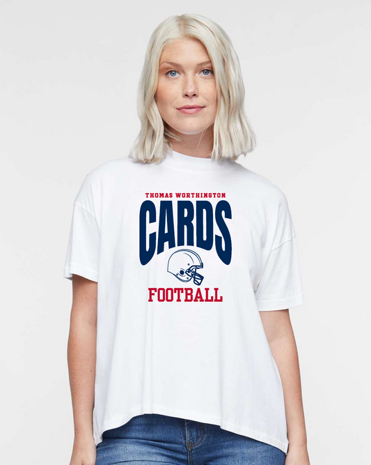 "Cards Football" Hi-Lo Women's Relaxed Tee