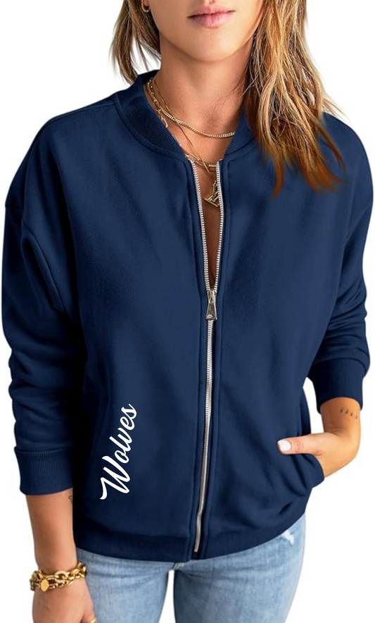 "Wolves" Women’s Bomber Fleece Jacket