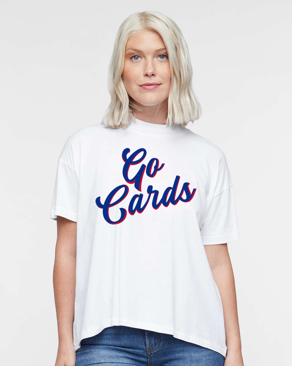 "Go Cards" Hi-Lo Women's Relaxed Tee