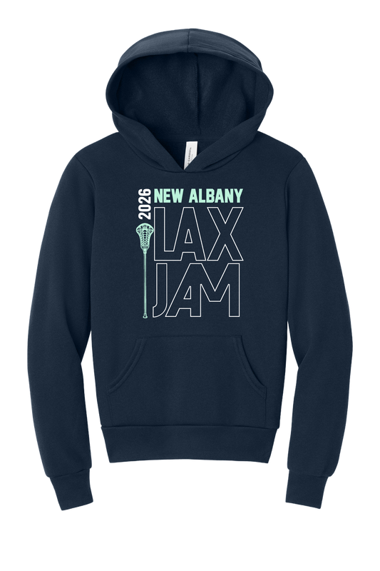 "New Albany Lax Jam 2026" Super Soft Navy Hoodie (Youth & Adult Sizes)