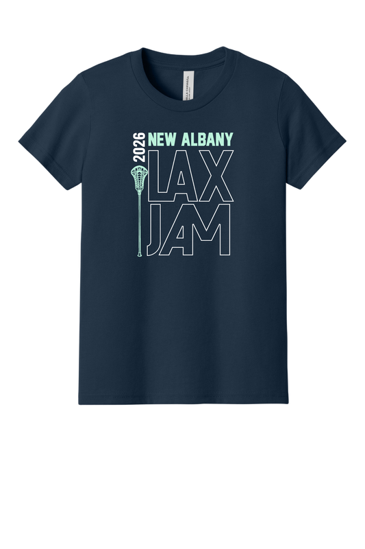 "New Albany Lax Jam 2026" Super Soft Navy Tee (Youth & Adult Sizes)