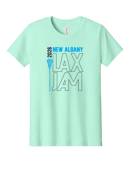 "New Albany Lax Jam 2026" Super Soft Vintage Mint Tee (Youth & Adult Sizes)