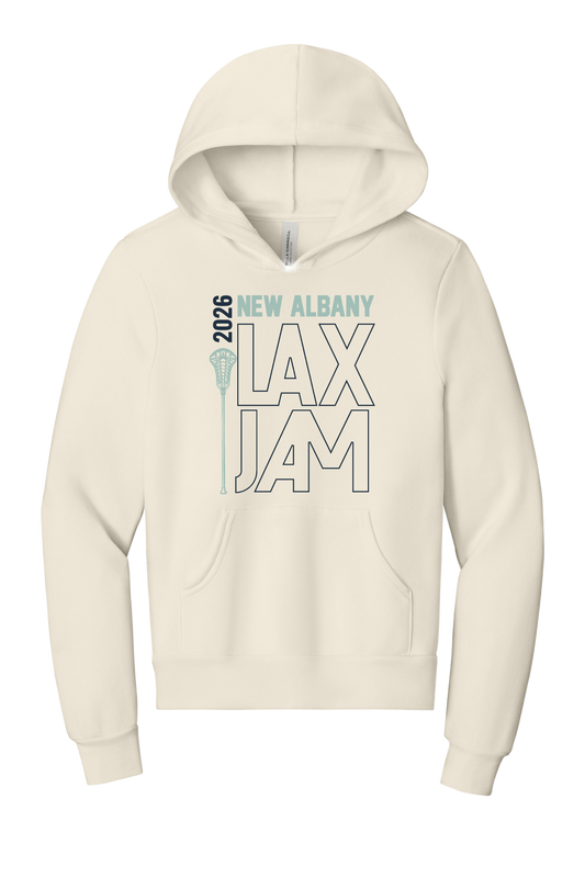 "New Albany Lax Jam 2026" Super Soft Cream Hoodie (Youth & Adult Sizes)