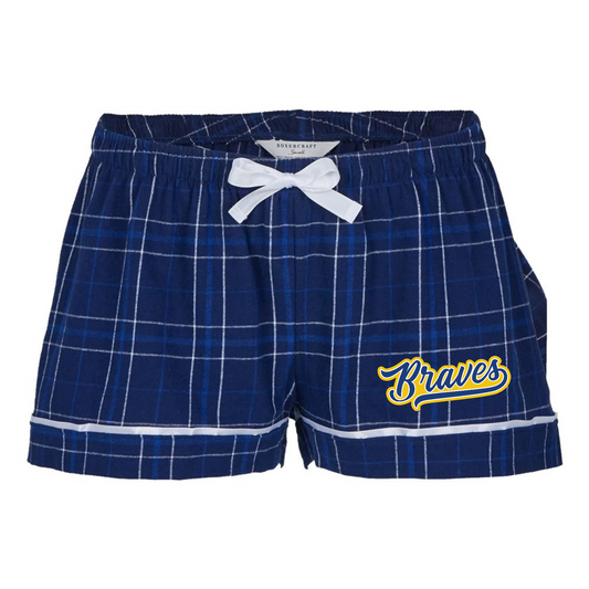 “Braves” Boxercraft Women’s Flannel Shorts