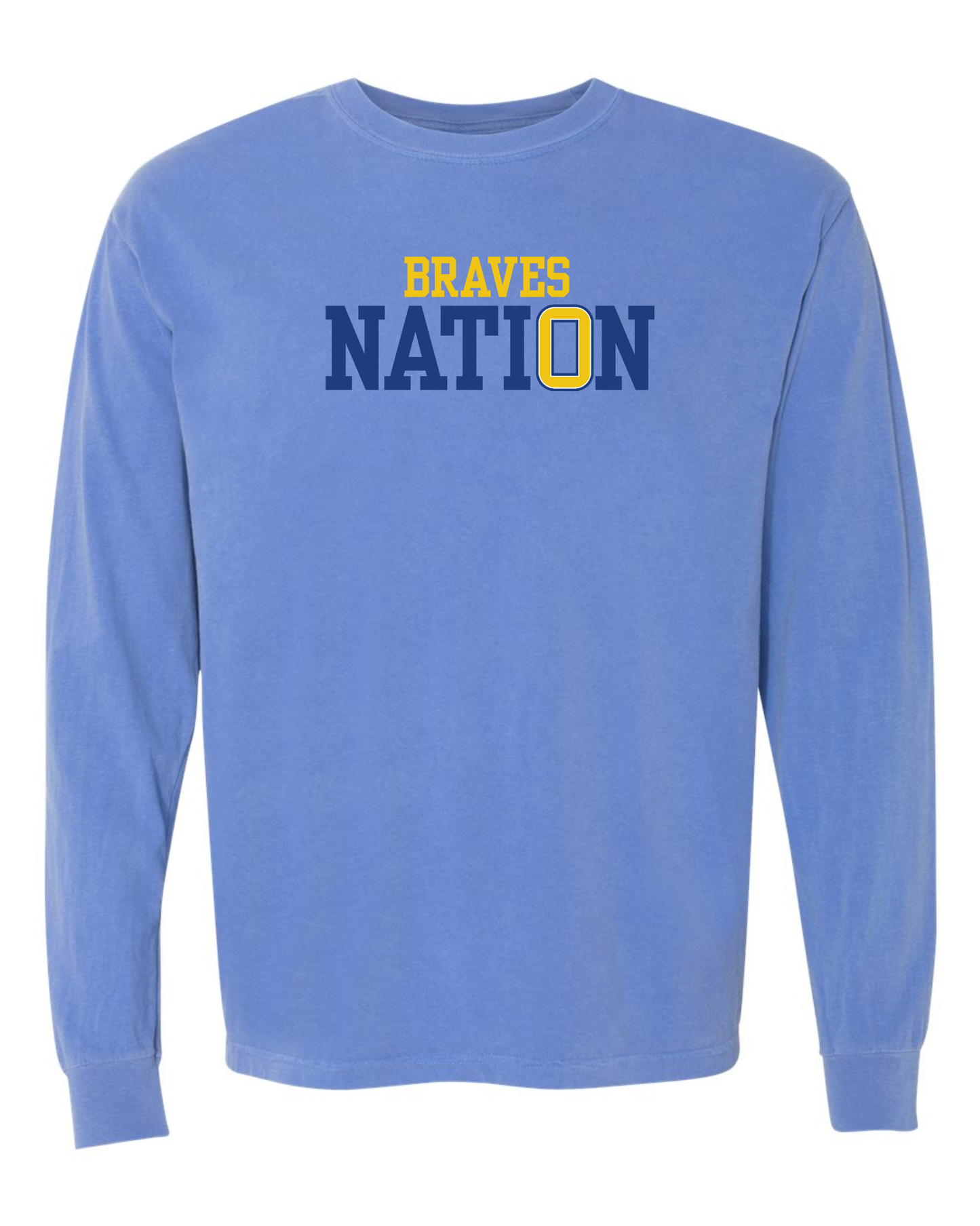 “Braves Nation” Comfort Colors Unisex Long Sleeve Tee