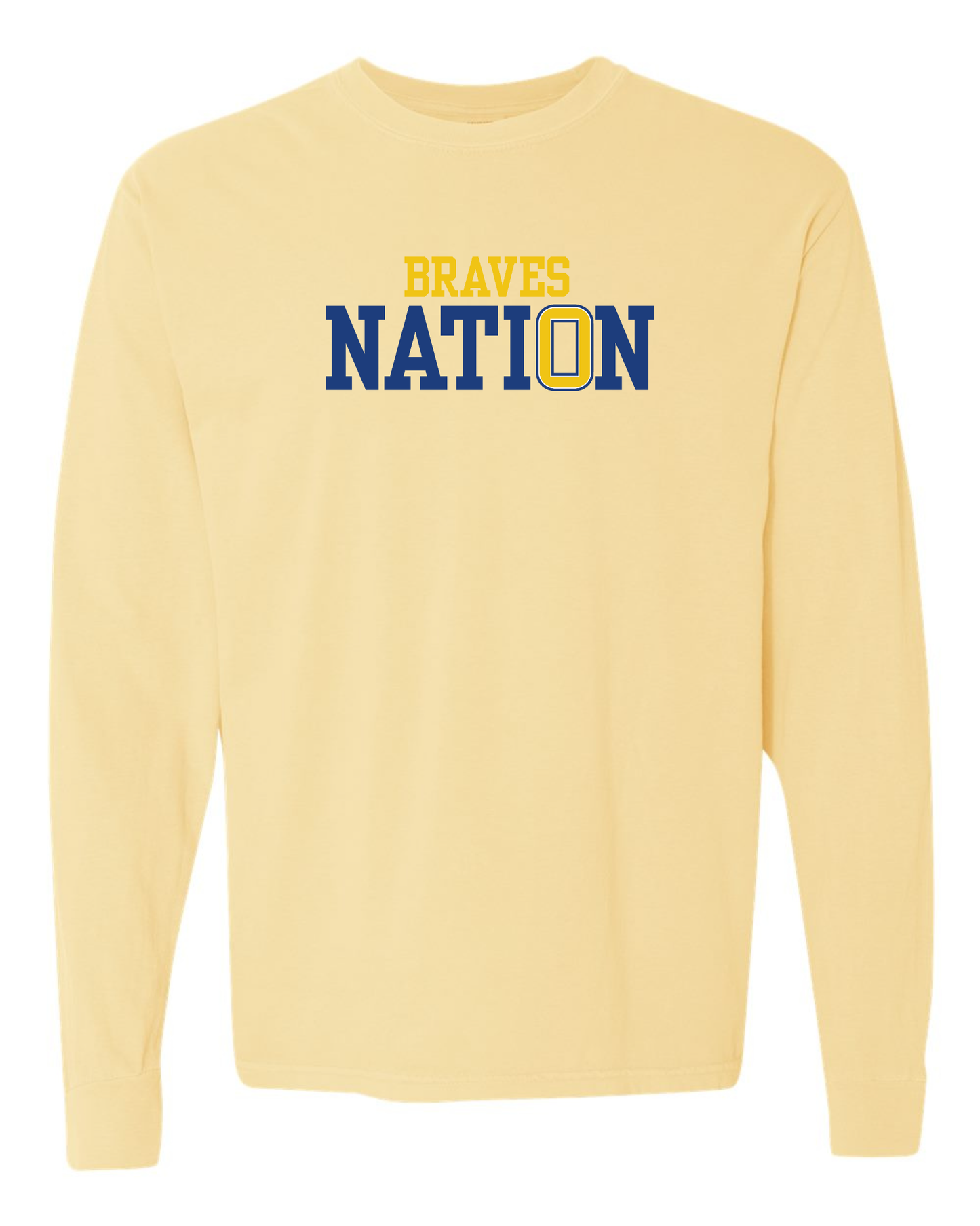 “Braves Nation” Comfort Colors Unisex Long Sleeve Tee