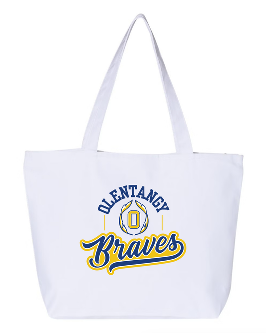 “Olentangy Braves" Zippered Canvas Tote