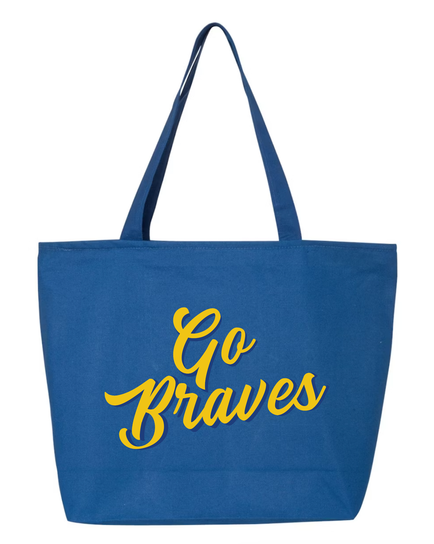 "Go Braves" Zippered Canvas Tote