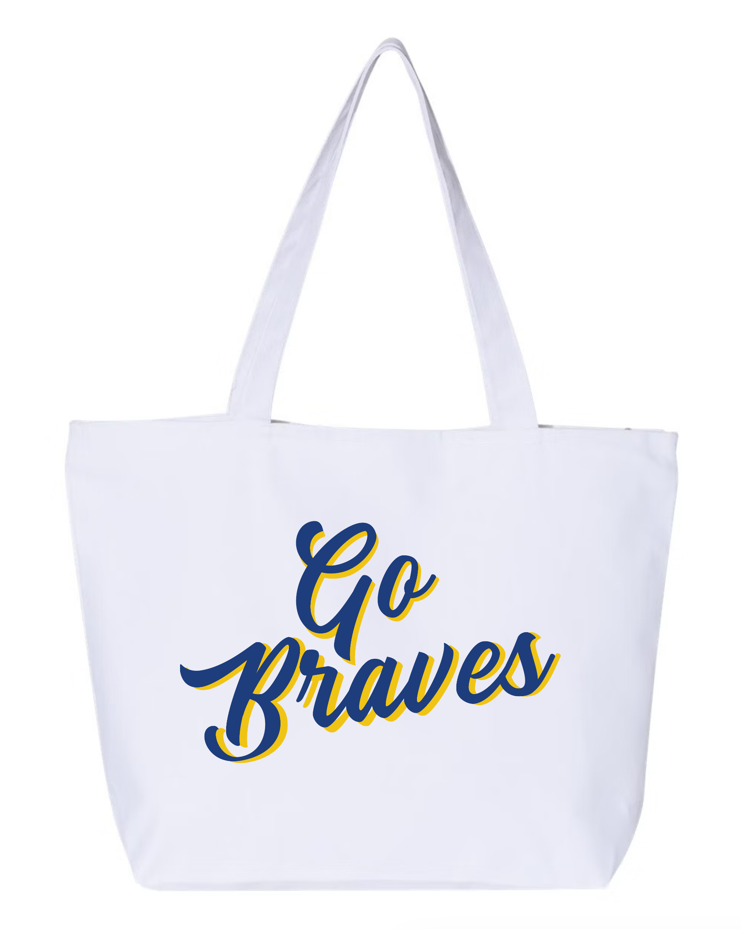 "Go Braves" Zippered Canvas Tote