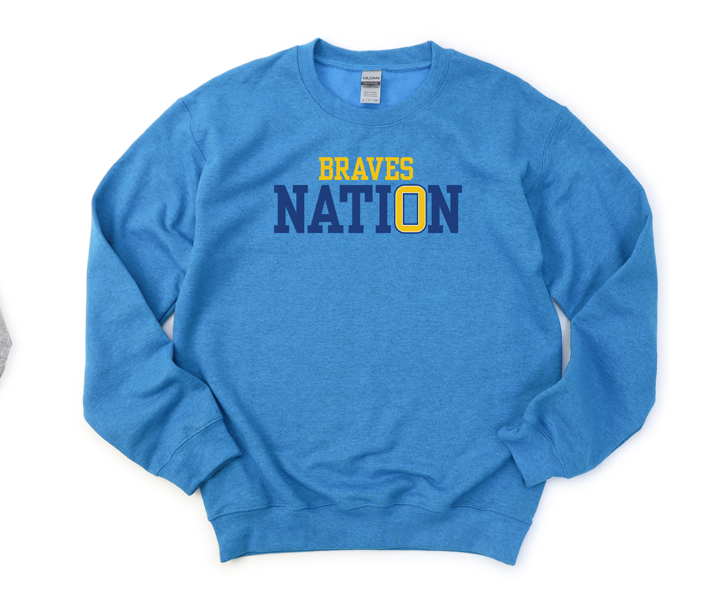 "Braves Nation" Gildan Heavy Blend Crew Sweatshirt