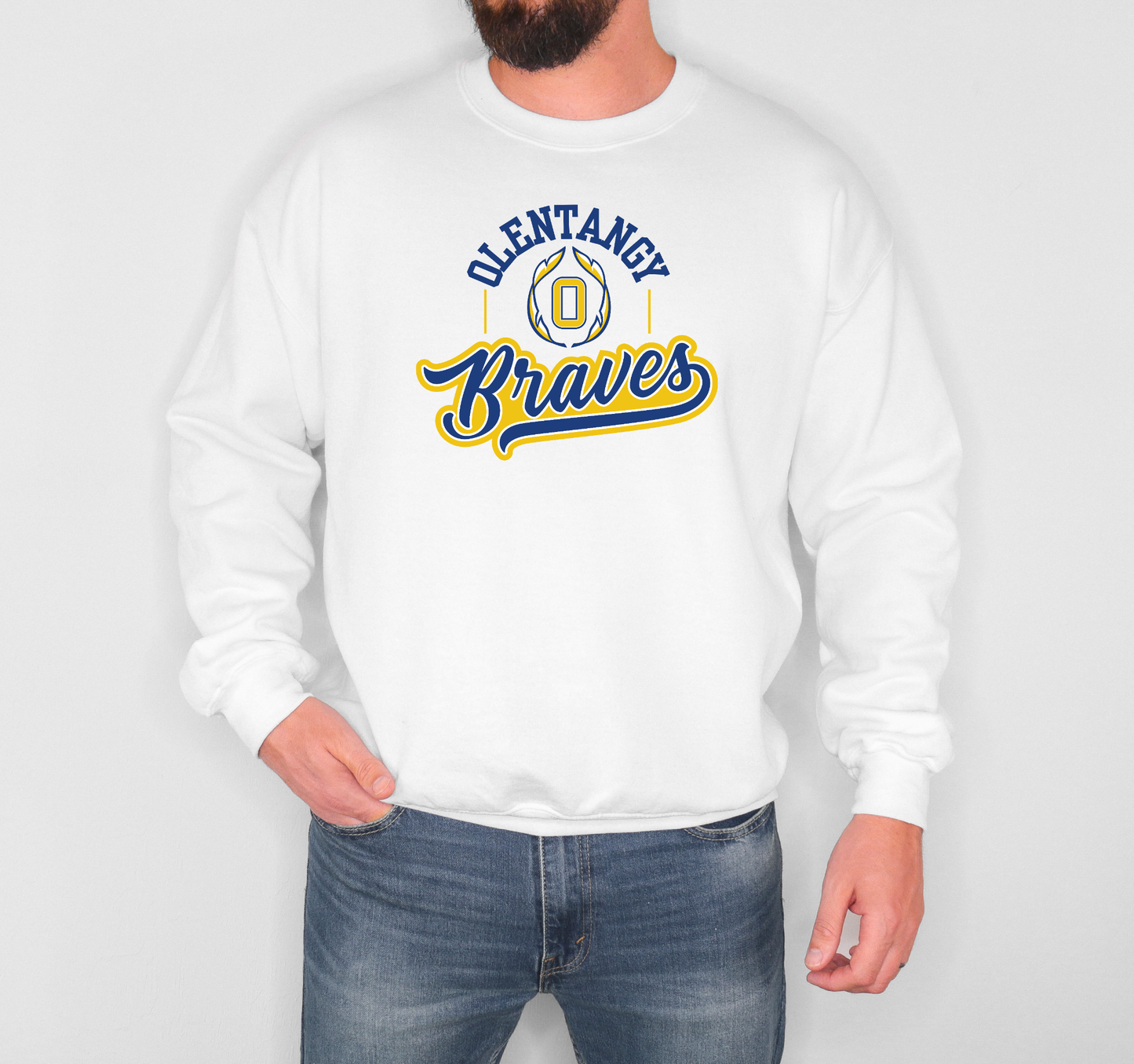 "Olentangy Braves" Gildan Comfort Heavy Blend Crew Sweatshirt