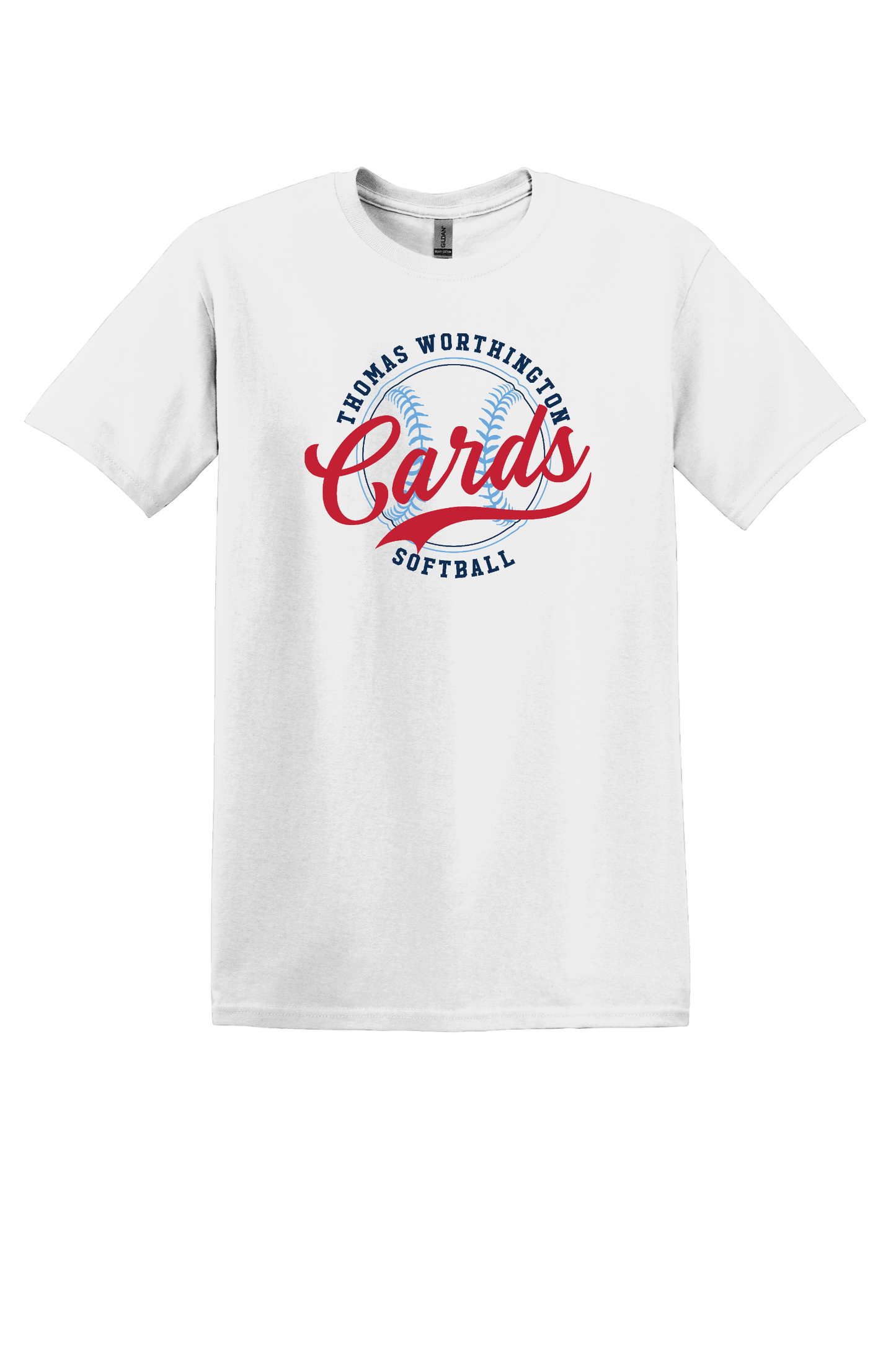 "Thomas Worthington Cards Softball" Unisex Softstyle Tee (youth sizes available)