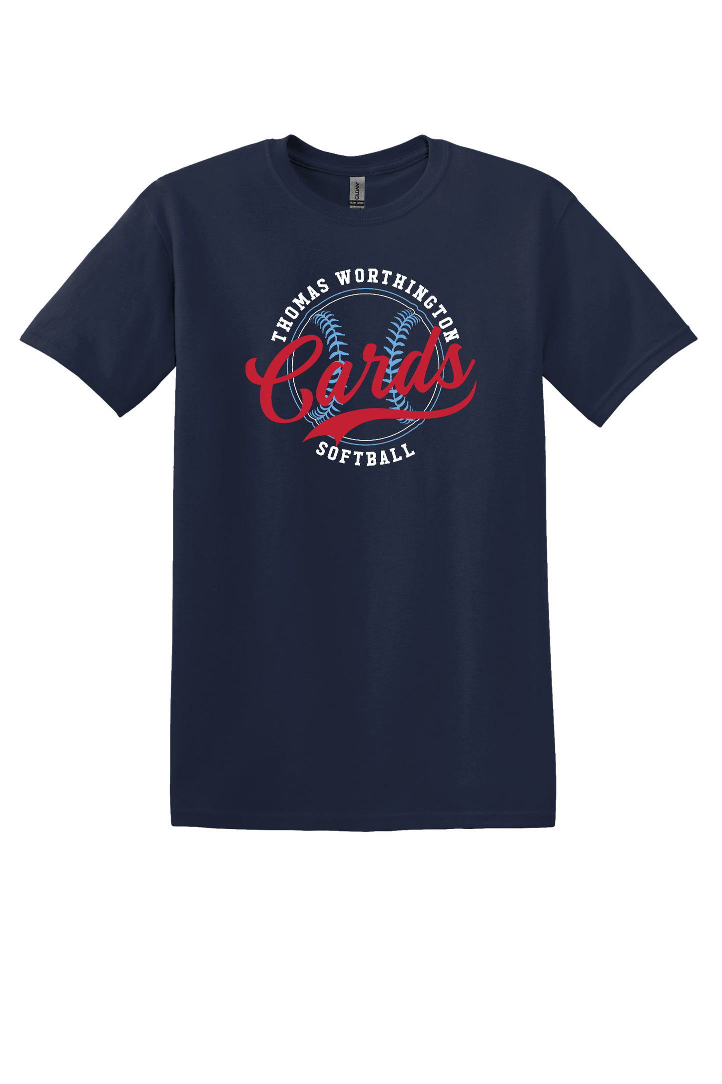 "Thomas Worthington Cards Softball" Unisex Softstyle Tee (youth sizes available)