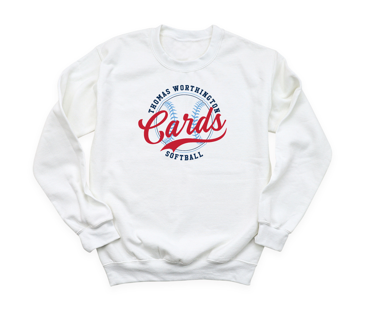 "Thomas Worthington Cards Softball" Unisex Heavy Blend Crewneck Sweatshirt (youth sizes available)