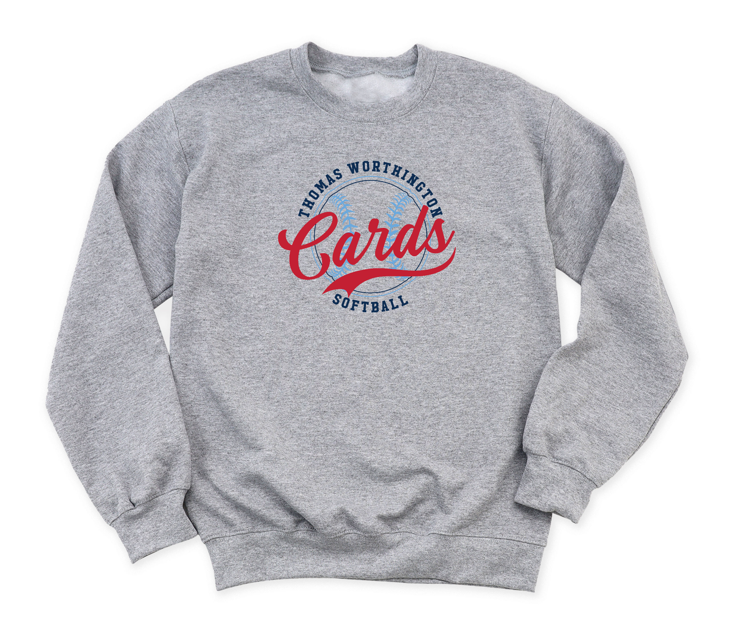 "Thomas Worthington Cards Softball" Unisex Heavy Blend Crewneck Sweatshirt (youth sizes available)