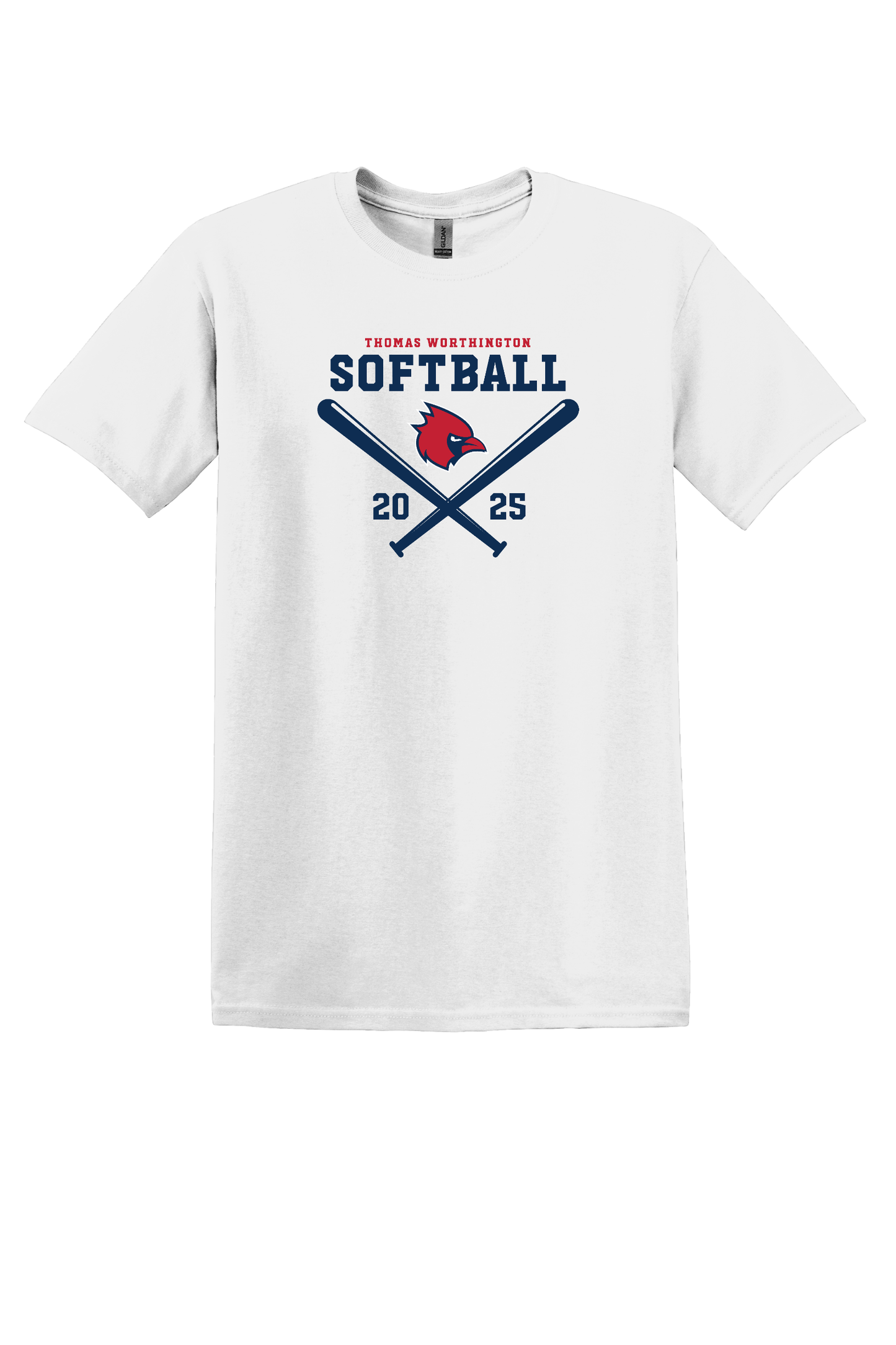 "Thomas Worthington Softball 2025" Gildan Unisex Softstyle Tee (youth sizes available)