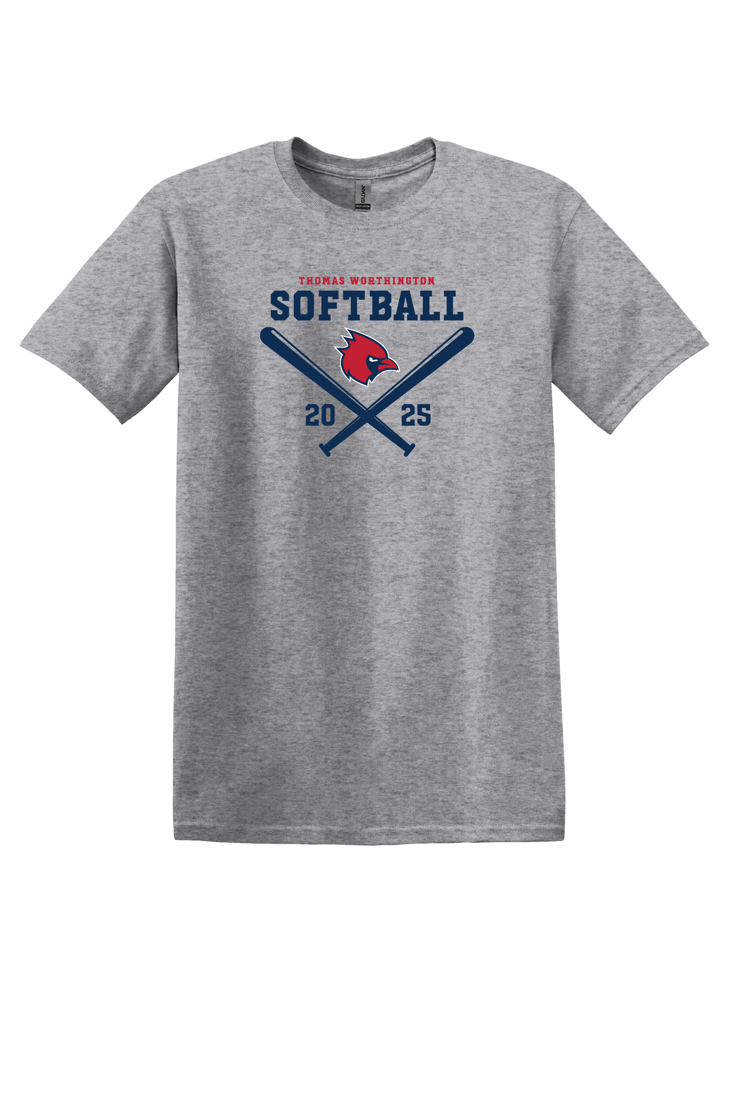 "Thomas Worthington Softball 2025" Gildan Unisex Softstyle Tee (youth sizes available)