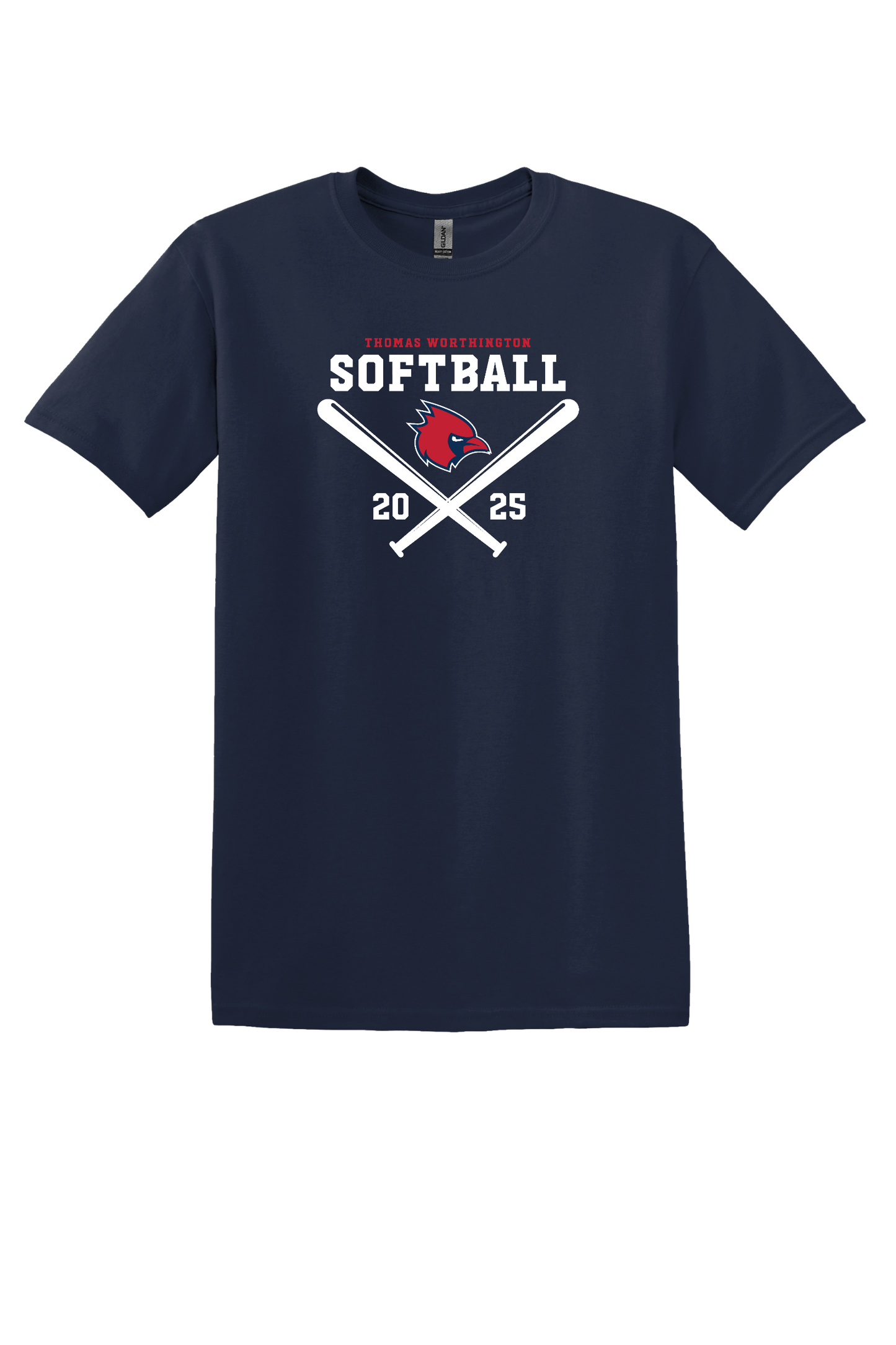 "Thomas Worthington Softball 2025" Gildan Unisex Softstyle Tee (youth sizes available)