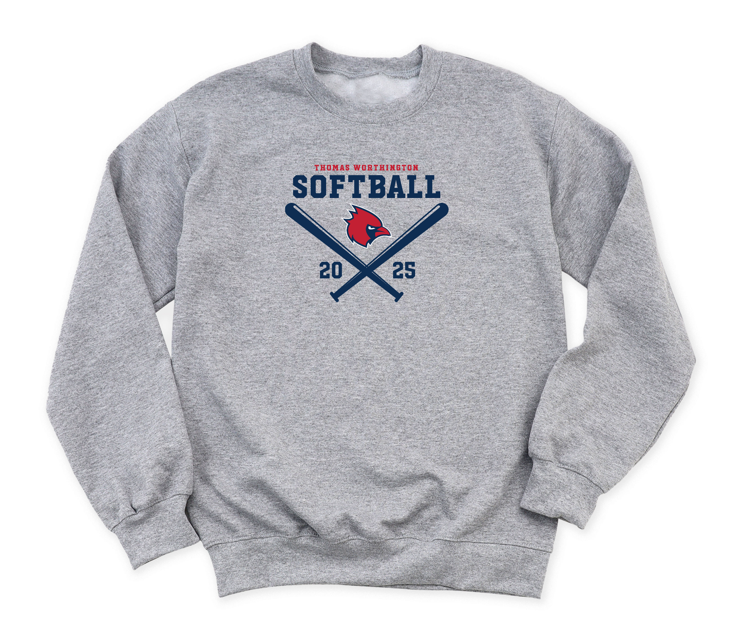 "Thomas Worthington Softball 2025" Heavy Blend Unisex Crewneck Sweatshirt (youth sizes available)