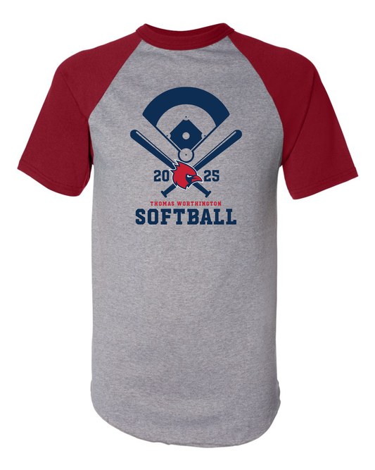 TWHS Softball Men’s Raglan Tee