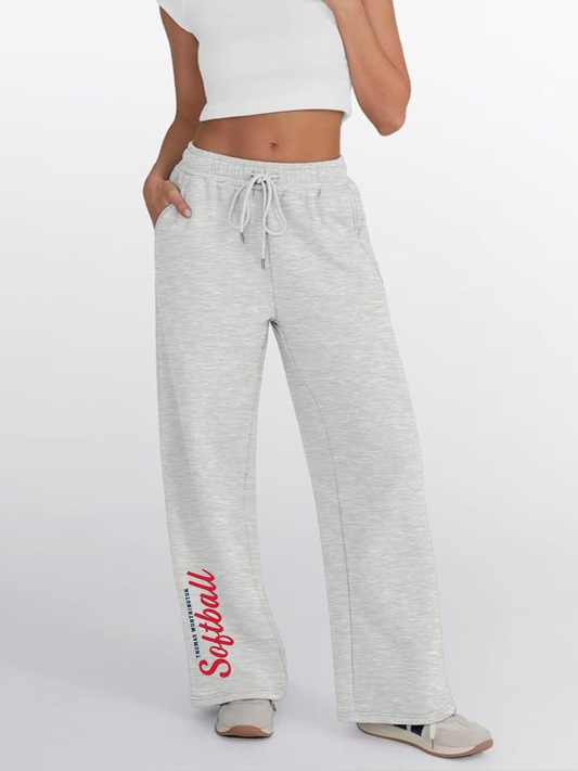TWHS Softball Fleece Wide-Leg Women’s Sweatpants
