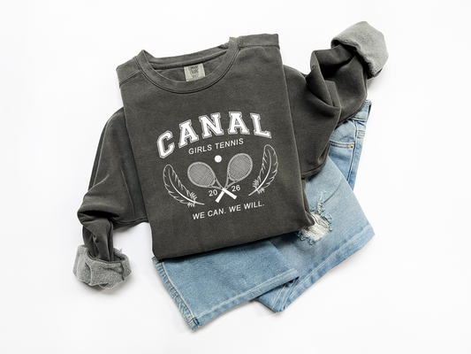 "Canal Tennis" Comfort Colors Vintage Crew Sweatshirt